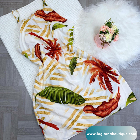 Vestido Tropical leafs